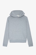 Sudadera Georgy con estampado fotográfico y strass - Sudadera con capucha en color gris jaspeado con estampado fotográfico de coche azul y carita feliz Zadig y strass en la espalda para mujer de Zadig&Voltaire.