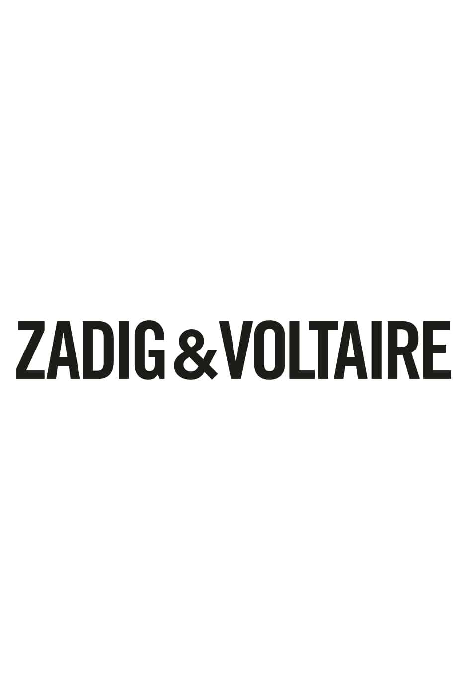 Felpa Spencer Strass Stampa fotografica Felpa da donna con cerniera e cappuccio grigio screziato decorata di stampe tag manifesto Zadig&Voltaire e strass.