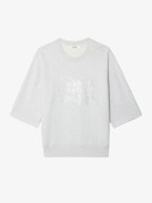 Sweatshirt Edmond - Sweatshirt mit 3/4-Ärmeln und Strass auf der Vorderseite.