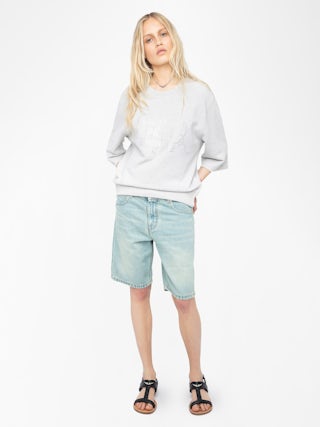 Edmond Sweatshirt - 3/4 sleeve sweatshirt with rhinestones on the front.