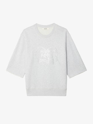 Edmond Sweatshirt - 3/4 sleeve sweatshirt with rhinestones on the front.