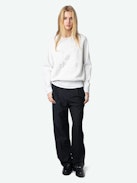 Upper  Diamanté Sweatshirt - Round-neck sweatshirt with long sleeves and embellished with rhinestone customization.