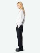 Upper  Diamanté Sweatshirt - Round-neck sweatshirt with long sleeves and embellished with rhinestone customization.