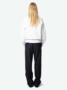 Upper  Diamanté Sweatshirt - Round-neck sweatshirt with long sleeves and embellished with rhinestone customization.