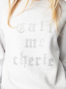 Upper  Diamanté Sweatshirt - Round-neck sweatshirt with long sleeves and embellished with rhinestone customization.