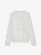 Upper  Diamanté Sweatshirt - Round-neck sweatshirt with long sleeves and embellished with rhinestone customization.