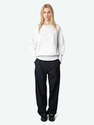 Upper  Diamanté Sweatshirt - Round-neck sweatshirt with long sleeves and embellished with rhinestone customization.