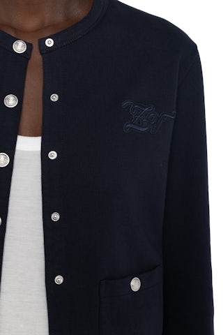 Cama Buttoned Sweatshirt - Women's button down sweatshirt with embroidered ZV logo.