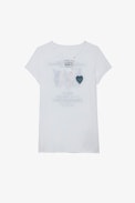 Enjoy Today Henley T-shirt - Women’s Henley T-shirt flaunting the mantra “Enjoy Today” and crystal embellishment