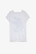 Jewellery Henley T-Shirt - Women’s white cotton Henley T-shirt with diamanté holly motif.