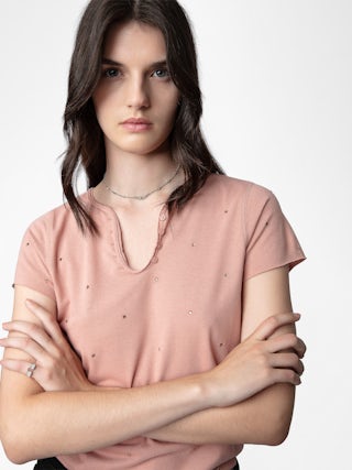 Tunisien - T-shirt tunisien avec strass.