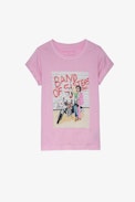 Camiseta Anya Band of Sisters - Camiseta de mujer de algodón rosa con estampado Band of Sisters