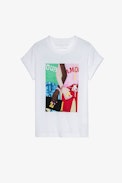 Camiseta Anya Band of Sisters - Camiseta de mujer de algodón blanco con estampado Sisters Band of amour