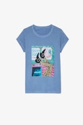 Camiseta Anya Band of Sisters - Camiseta de mujer de algodón azul celeste Band of Sisters Shoes