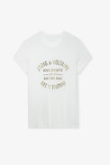 Walk Blason T-shirt - Women’s ecru cotton T-shirt with metallic Zadig&Voltaire badge