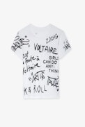 T-shirt Marta - T-shirt da donna in cotone bianco decorata con stampe tag manifesto Zadig&Voltaire.