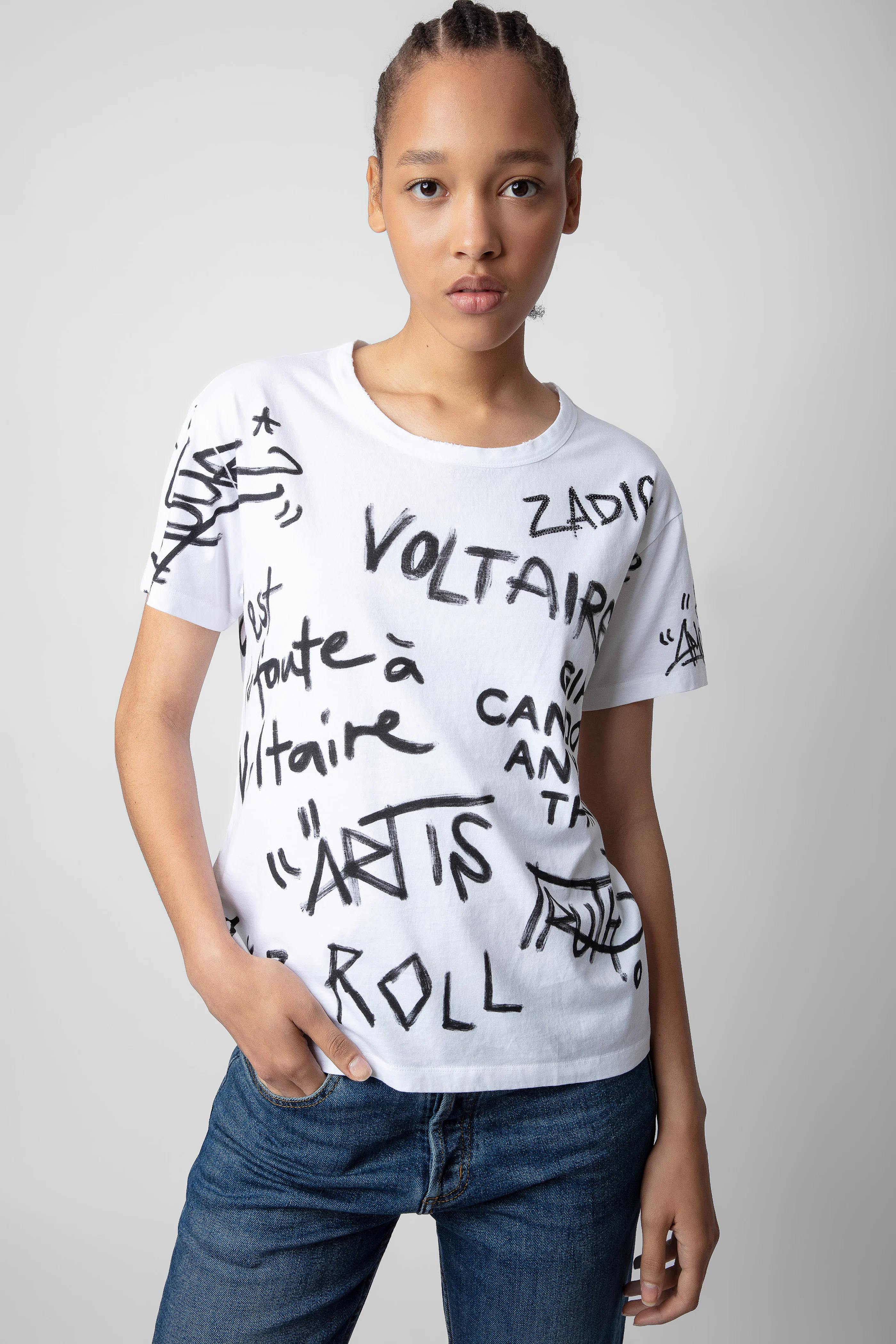Zadig & Voltaire Skinny Je T'Aime T Shirt- White