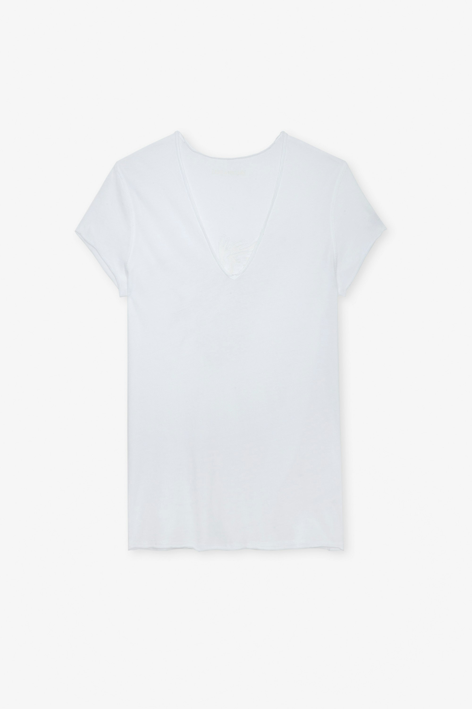 T-shirt Story Fishnet - T-shirt en coton blanc orné d'une broderie aigle au dos.