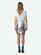 Anya Photoprint T-shirt - Women's short sleeved t-shirt with teal colored photoprint on front.