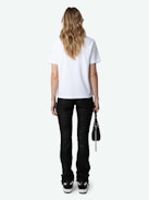 Marta Studded T-shirt - Women's short sleeved t-shirt with silver studs throughout.