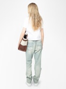 Mirta Polo - Short-sleeved cropped polo with embroidered wings on the front.