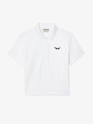 Polo Mirta - Polo court manches courtes avec wings brodée à l'avant.