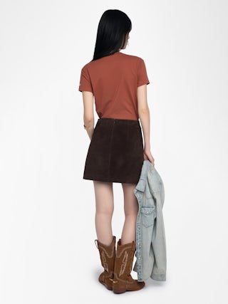 Walk T-shirt - Short sleeved t-shirt with "I should have been a cowboy" distressed embroidery on front.