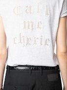 Story Fishnet T-shirt - V-neck short sleeve t-shirt with fishnet customization at the back.
