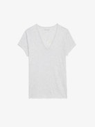 Story Fishnet T-shirt - V-neck short sleeve t-shirt with fishnet customization at the back.