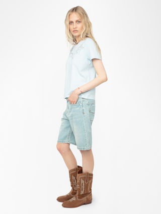 Alys T-shirt - Short-sleeved T-shirt with fishnet details.