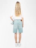 T-shirt Edda - T-shirt asimmetrica a maniche corte con strass sul davanti.