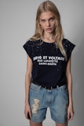 Tanktop Cecilia Saint Barth - Damentop aus marineblauer Baumwolle Saint Barth