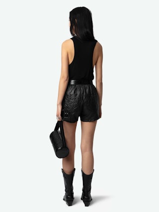 Santa Fe Belt - 40mm wide belt in black vintage-effect leather with wing signature on western-style buckle.