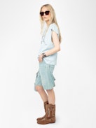 Canottiera Cloe - T-shirt senza maniche con stampa strass sul davanti.