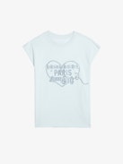 Canottiera Cloe - T-shirt senza maniche con stampa strass sul davanti.