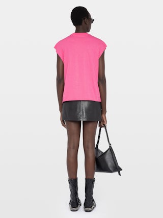 Cloe Tank Top - - Crew-neck tank top with rhinestones.