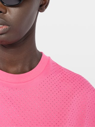 Cloe Tank Top - - Crew-neck tank top with rhinestones.