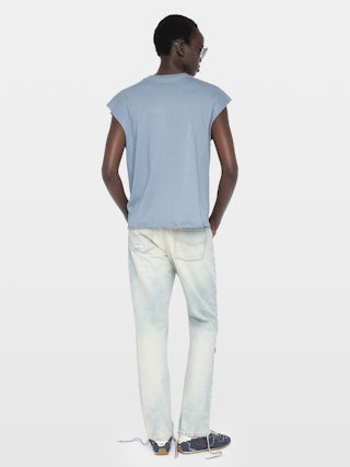 Cloe Tank Top - Sleeveless crew-neck T-shirt with rhinestones.