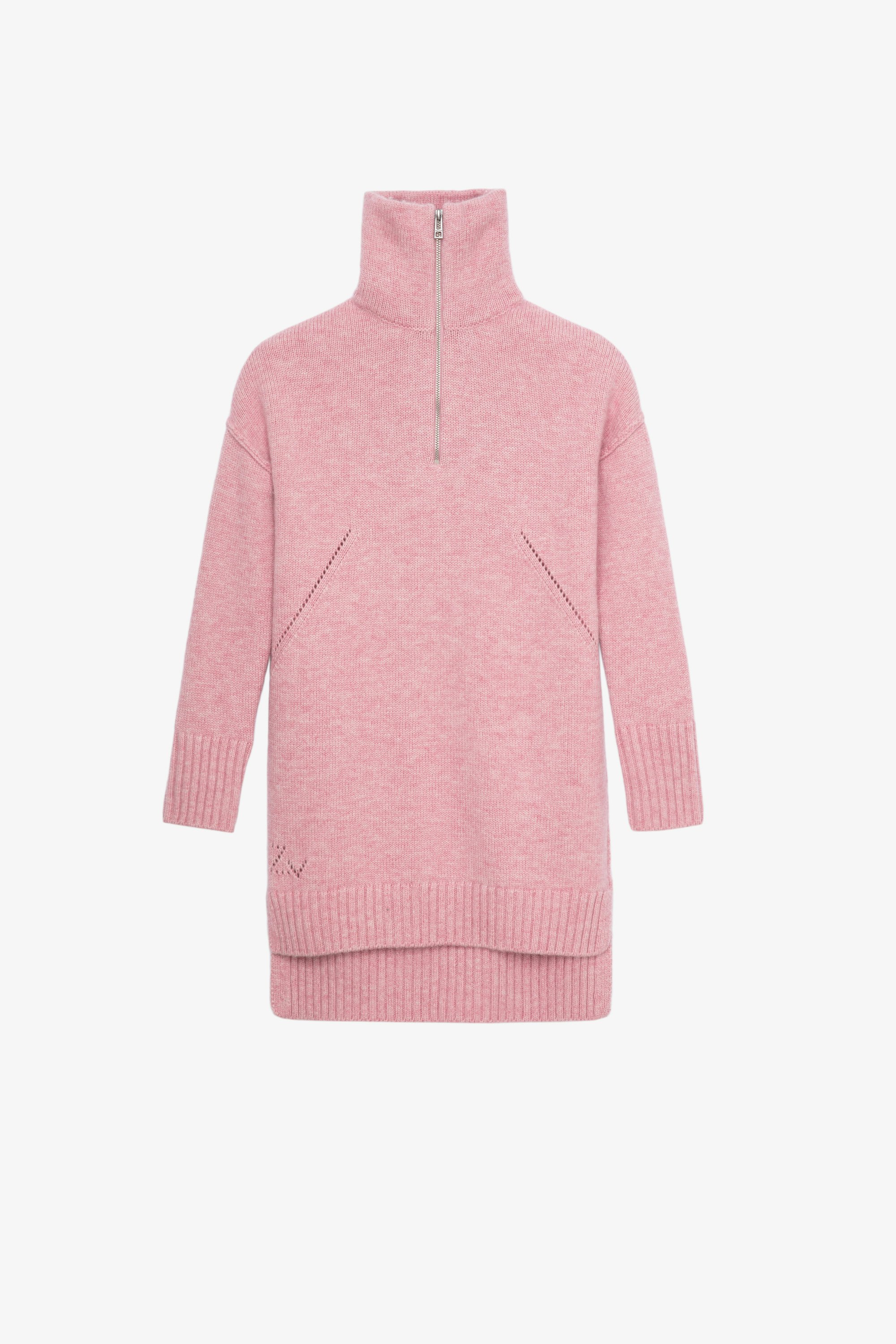 Milene Children’s ワンピース Children’s pink long-sleeve knitted sweater dress 