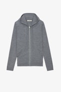 Skull Clash Cardigan - Men’s hooded wool cardigan with skull on back