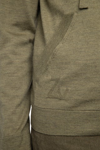 Clash Wool Cardigan - Hooded cardigan with zip closure.