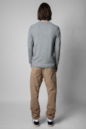 Pullover Kennedy Art is Truth - Herren-Pulli aus grauem Kaschmir mit Used-Effekt Art is Truth