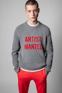 Pullover Kennedy Artist Wanted - Herren-Pullover aus grauer Merinowolle Artis Wanted