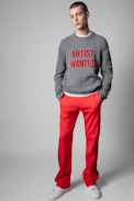 Pullover Kennedy Artist Wanted - Herren-Pullover aus grauer Merinowolle Artis Wanted