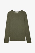 Teiss Cashmere Sweater - Men’s khaki feather cashmere sweater.