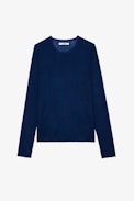 Teiss Jumper 100% Cashmere - Men’s blue round-neck knit jumper with long sleeves