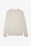 Pullover Thomaso - Ecrufarbenes Herren-Sweatshirt mit ZV-Stickerei