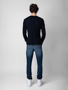 Jumper Monastir 100% Merino Wool - Long-sleeved ink Tunisian jumper in merino wool.