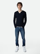 Jumper Monastir 100% Merino Wool - Long-sleeved ink Tunisian jumper in merino wool.