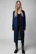 Rona Cashmere Cardigan - Women's navy blue cashmere cardigan